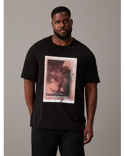 Calvin Klein Plus Size Photo Print T-shirt - Black