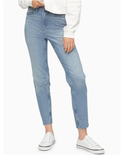 Calvin Klein Slim Straight Super High Rise Light Blue Jeans