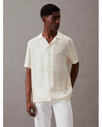 Calvin Klein Silk Floral Shirt - White
