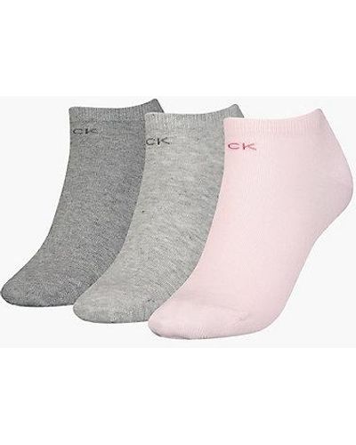 Calvin Klein Pack de 3 pares de calcetines tobilleros - Rosa