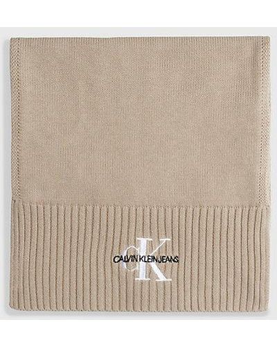 Calvin Klein Logo-Schal aus Baumwolle - Natur