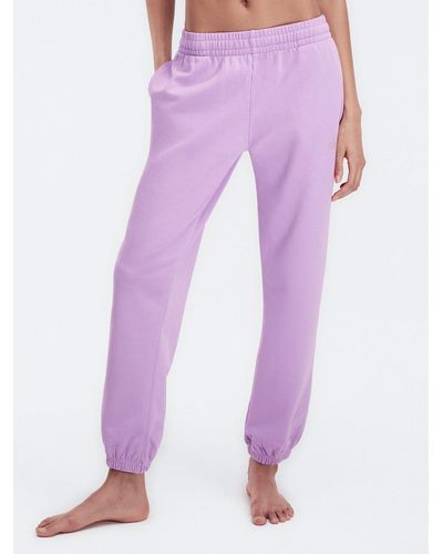 Calvin Klein Pantalon de jogging en tissu éponge avec cordon de serrage - Violet