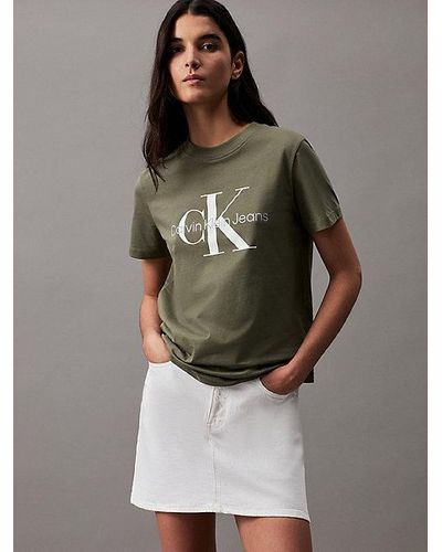 Calvin Klein Camiseta con monograma - Marrón