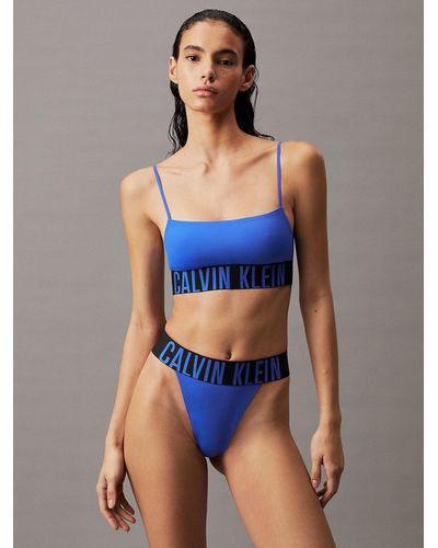 Calvin Klein High Leg Thong - Intense Power - Blue