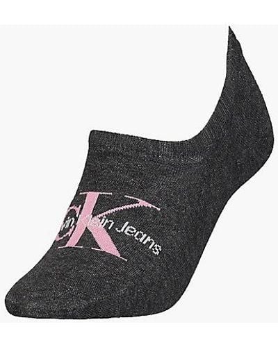 Calvin Klein Logo Invisible Socks - - Grey - Women - One Size - Blanco