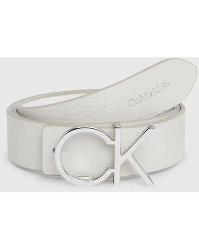 Calvin Klein Reversible Leather Belt - White