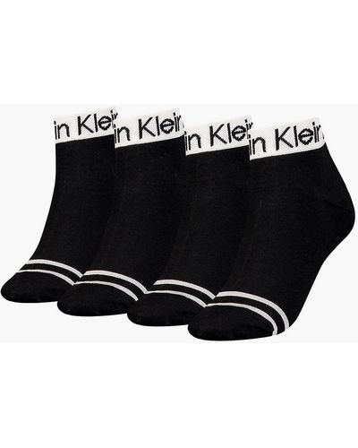 Calvin Klein 4 Pack Ankle Socks - - Black - Women - One Size - Noir