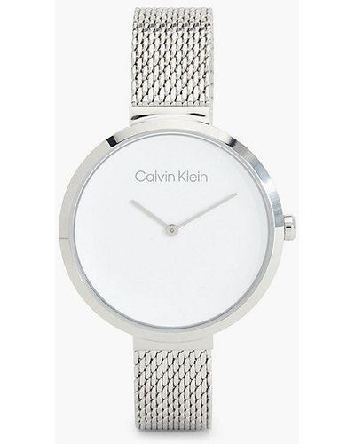 Calvin Klein Watch - Minimalistic T Bar - - Silver - Women - One Size - Weiß