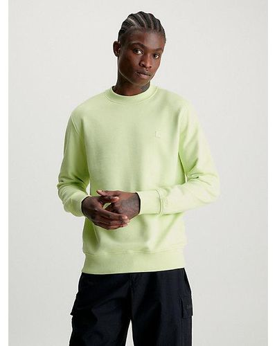 Calvin Klein Sweatshirt Met Embleem Van Badstofkatoen - Groen