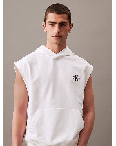 Calvin Klein Sudadera holgada sin mangas con capucha - Pride - Blanco