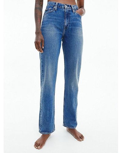 Calvin Klein High Rise Straight Jeans - - Blue - Women - 2932 - Blauw