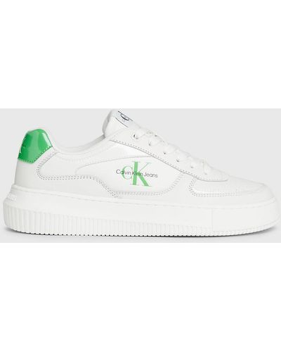 Calvin Klein Leather Trainers - White