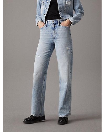 Calvin Klein High Rise Relaxed Jeans - Gris