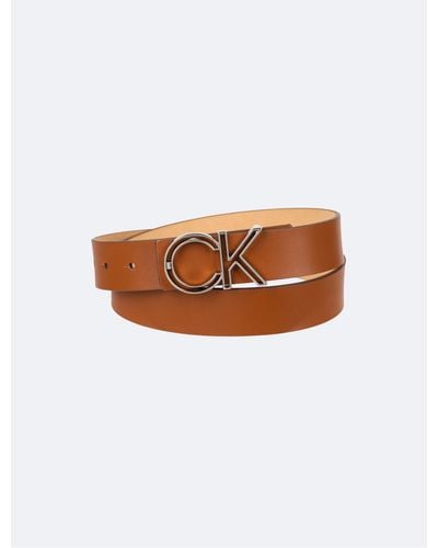 Calvin Klein Ck Monogram Buckle Belt - White