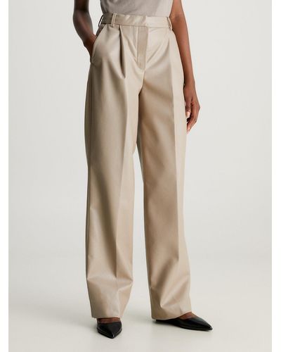 Calvin Klein Pantalon en cuir régénéré - Neutre