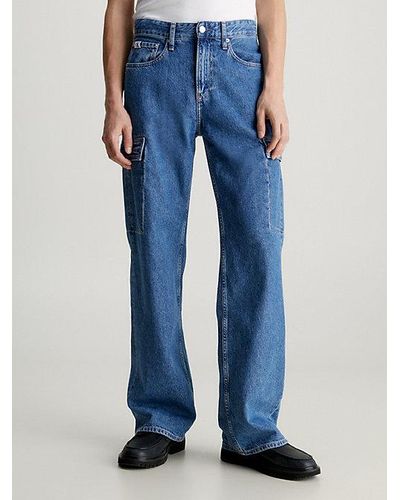 Calvin Klein 90's Loose Cargo Jeans - Azul