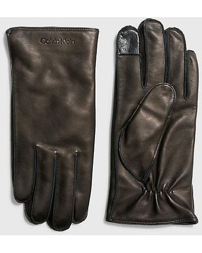 Calvin Klein Leren Handschoenen - Zwart