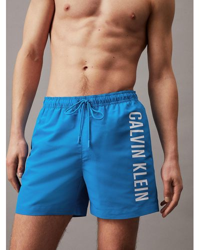 Calvin Klein Medium Drawstring Swim Shorts - Intense Power - Blue