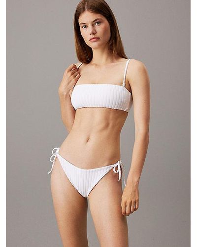 Calvin Klein Bikinihosen zum Binden - Archive Rib - Weiß
