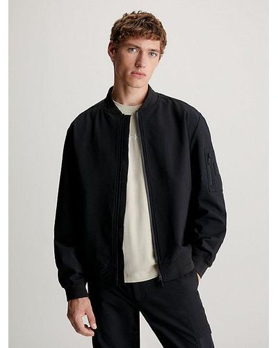 Calvin Klein Funktionale Bomberjacke aus Stretch - Schwarz