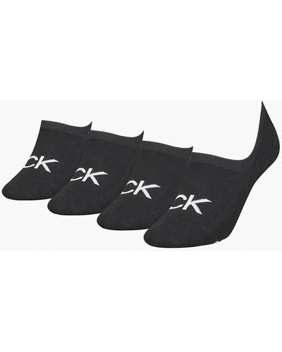 Calvin Klein Lot de 4 paires de chaussettes invisibles - Noir