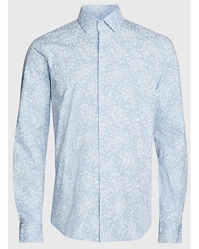 Calvin Klein Camisa de vestir slim con estampado de flores - Azul