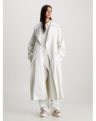 Calvin Klein Oversized Trench Coat - White