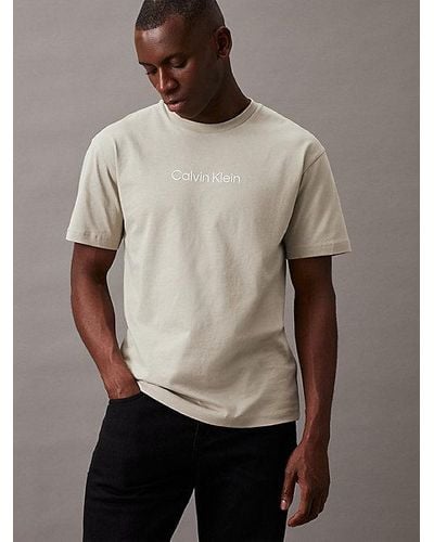 Calvin Klein Katoenen T-shirt Met Logo - Bruin