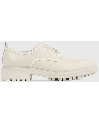Calvin Klein Leather Lace-up Shoes - Natural