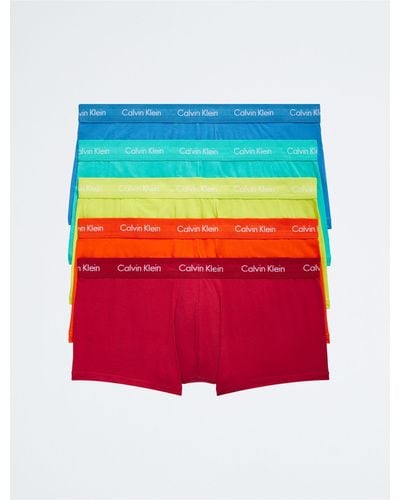 Calvin Klein Pride Cotton Stretch 5-pack Low Rise Trunk - Red