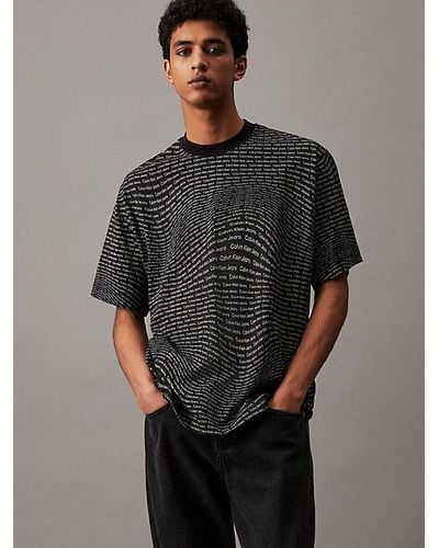 Calvin Klein Camiseta holgada con logo all over - Negro