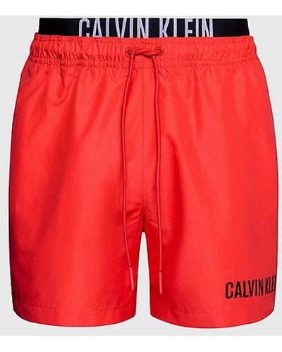 Calvin Klein Zwemshort Met Dubbele Tailleband - Intense Power - Rood