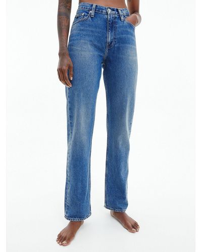 Calvin Klein High Rise Straight Jeans - - Blue - Women - 2734 - Bleu