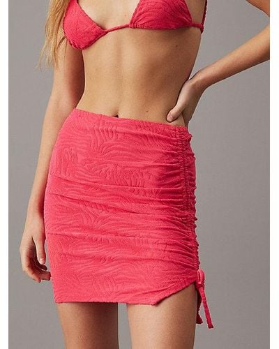Calvin Klein Falda de playa - CK Texture - Rojo