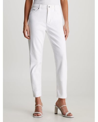 Calvin Klein Mid Rise Slim Jeans - White