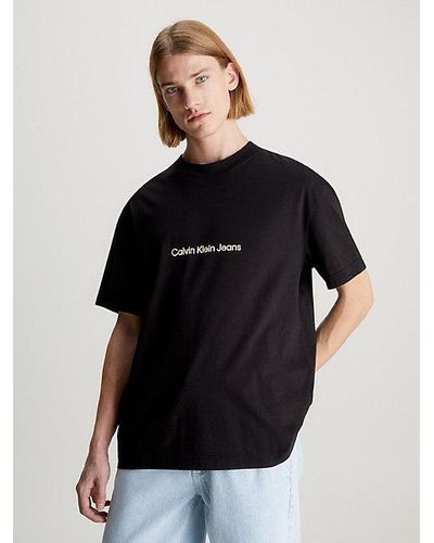 Calvin Klein Lässiges T-Shirt mit Logo auf dem Rücken - Schwarz