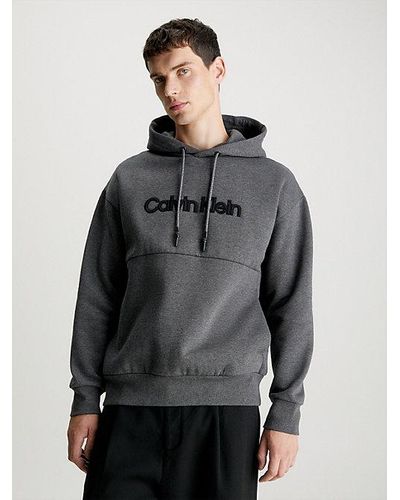 Calvin Klein Hoodie Met Geborduurd Logo - Grijs