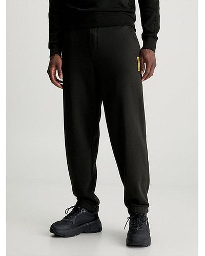 Calvin Klein Pantalón de chándal holgado de felpa de algodón - Negro