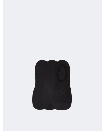 Calvin Klein Microfiber Mesh 3-pack Liner Socks - Black