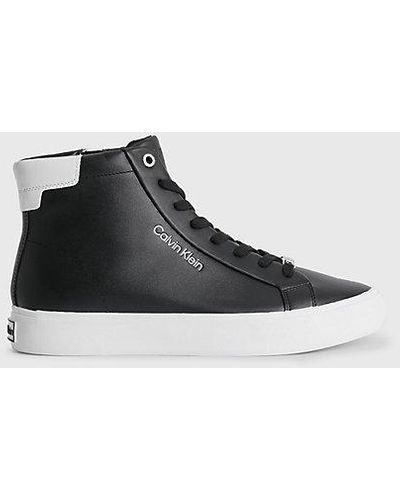 Calvin Klein Leren High-top Sneakers - Meerkleurig
