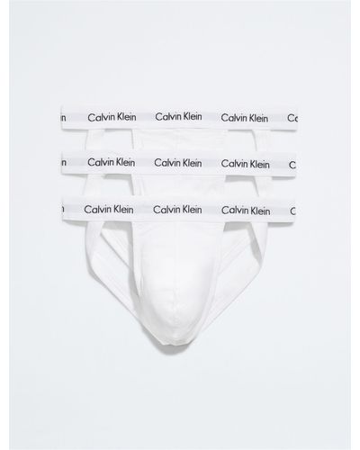 Calvin Klein Cotton Stretch 3-pack Jock Strap - White