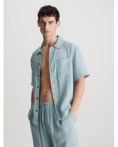 Calvin Klein Top de pijama - Pure Textured - Azul