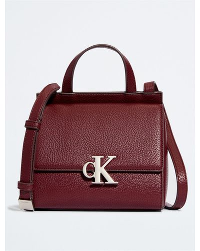 Calvin Klein Archive Small Square Flap Crossbody Bag - Red