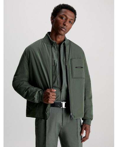 Calvin Klein Bomber léger en sergé - Vert