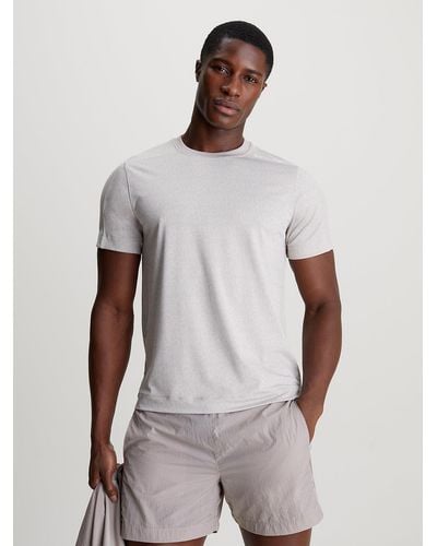 Calvin Klein T-shirt de sport en maille avec logo - Blanc