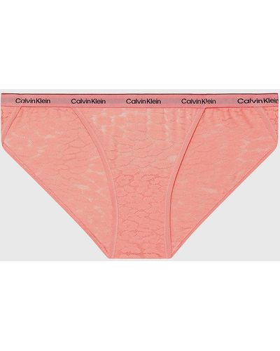 Calvin Klein Lace Low Rise Bikini Briefs - Pink