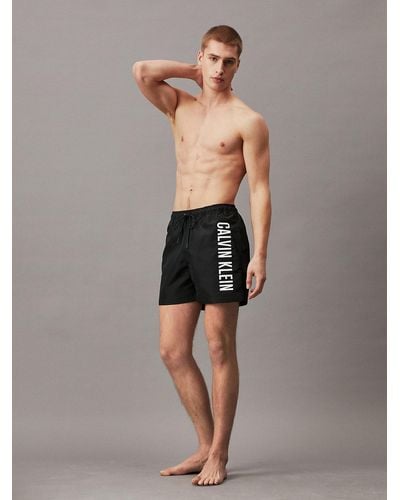 Calvin Klein Short de bain mi-long avec cordon de serrage - Intense Power - Gris