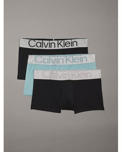 Calvin Klein 3 Pack Low Rise Trunks - Steel Micro - Grey