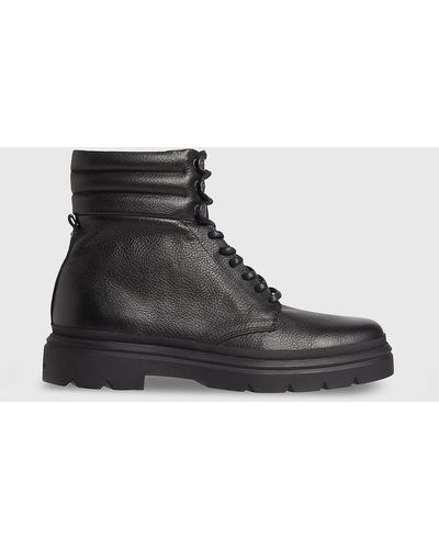 Calvin Klein Leather Boots - - Black - Men - Eu 40