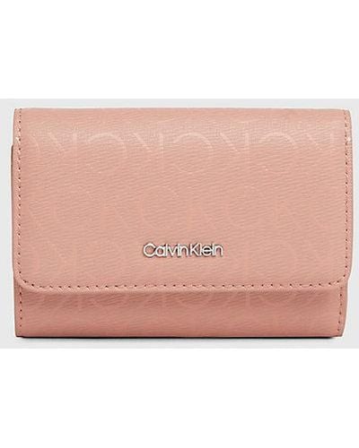 Calvin Klein Dreifach faltbares RFID-Portemonnaie mit Logo - Pink